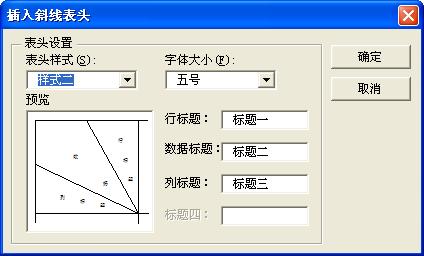 斜线表头