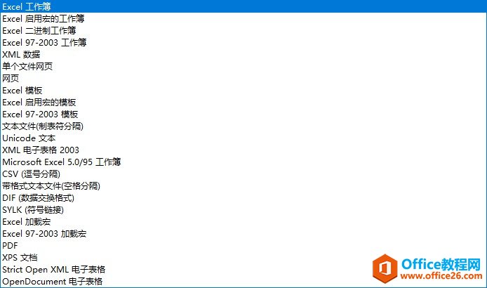 Excel2016工作簿的类型概述1