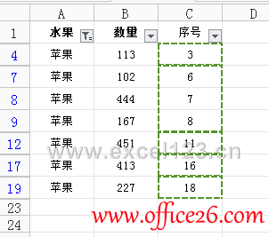 筛选数据后复制序号到Sheet2表