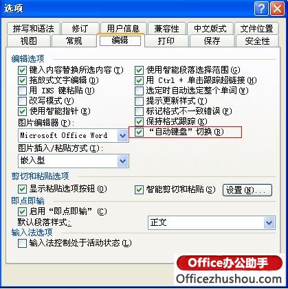 Word自动调整中英文输入法的设置方法