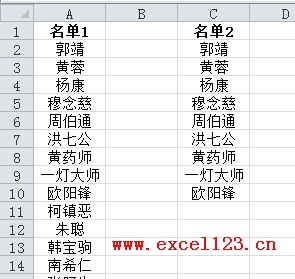 自定义排序一一对应两列名单