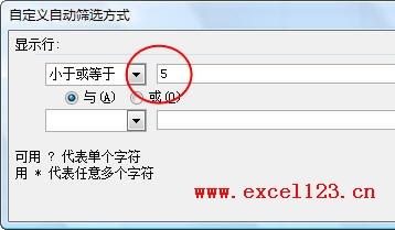 Excel2010自定义自动筛选