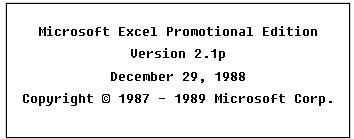 Excel的二点一版本