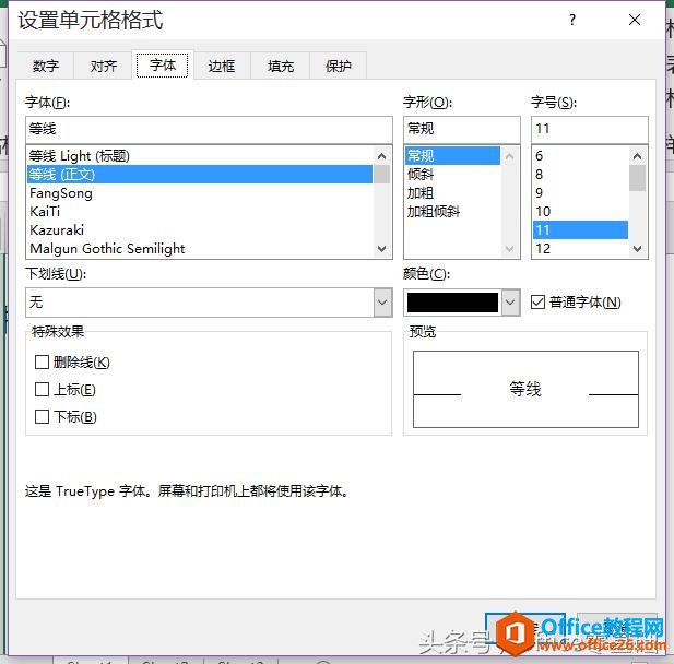 第十三课 玩转字体，Excel表格中的文字格式设置