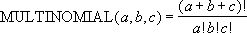 MULTINOMIAL 的计算公式