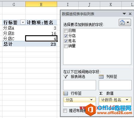 直接用数据透视表时不能得到正确的结果