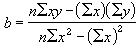 公式中斜率 b 计算公式