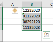 Excel中将mmddyy文本转换为日期