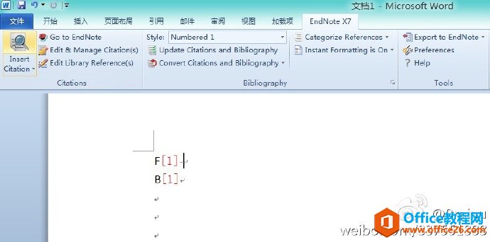 EndNote修改引文格式连续性编号为括号