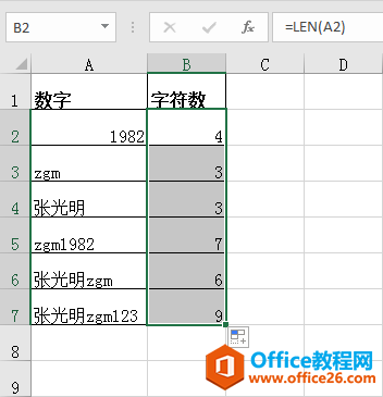 Excel中统计字符数，不需要一个一个的数，len函数能轻松搞定