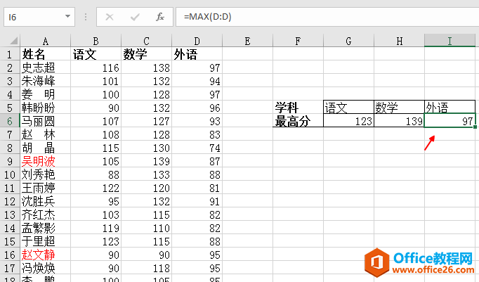 如何从海量成绩中查找到语文的最高成绩