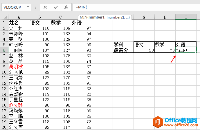 如何从海量成绩中查找到语文的最低成绩