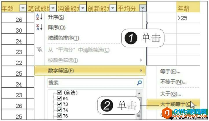 excel2010自定义筛选数据的方法