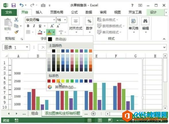 设置excel图表标题的格式