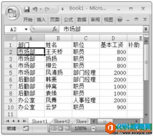 excel2007排序效果