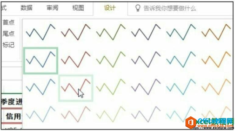 选择excel迷你图的样式