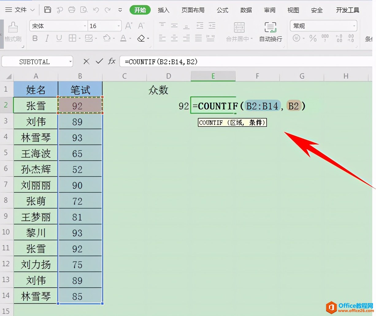 Excel表格技巧—如何提取数据的众数