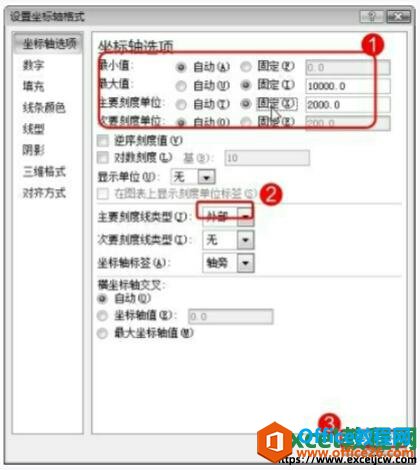 设置excel图表坐标轴格式