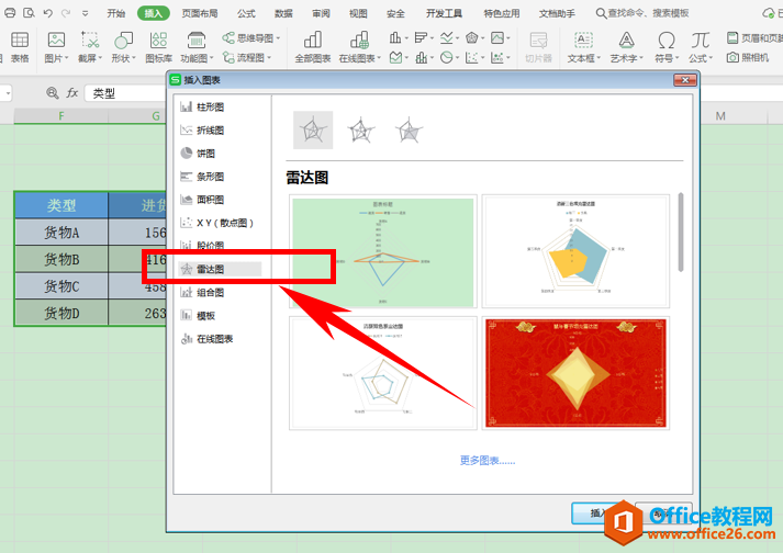 Excel表格技巧—在表格中制作雷达图