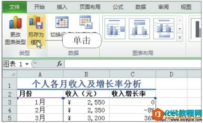 将excel图表另存为模板