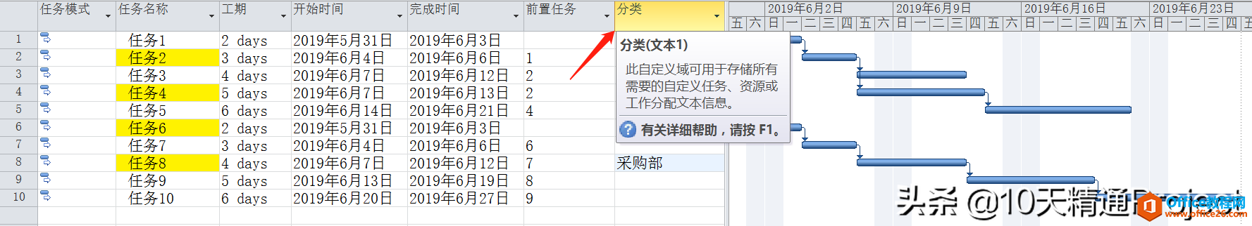 「教程」如何在Project软件中计算多个任务的合计工期