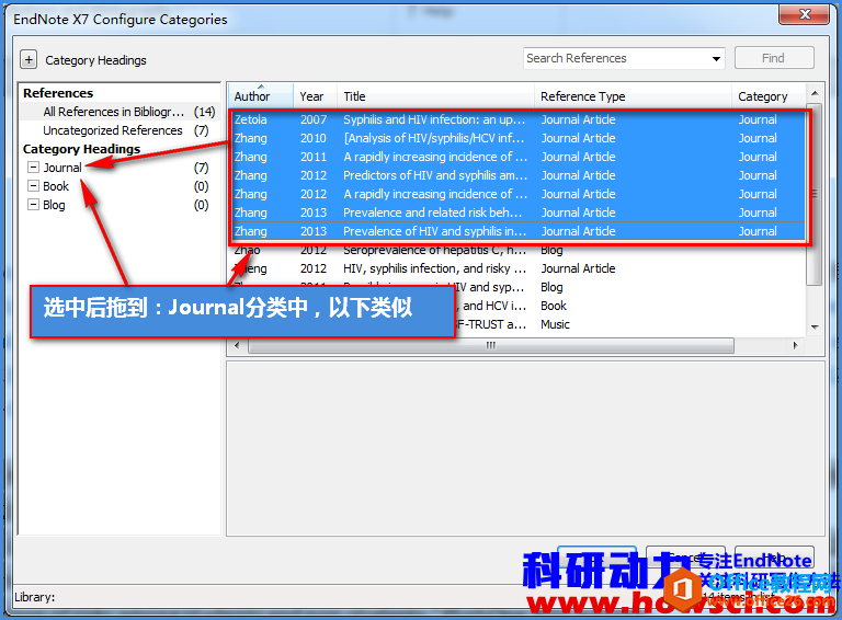 EndNote为参考文献分类显示