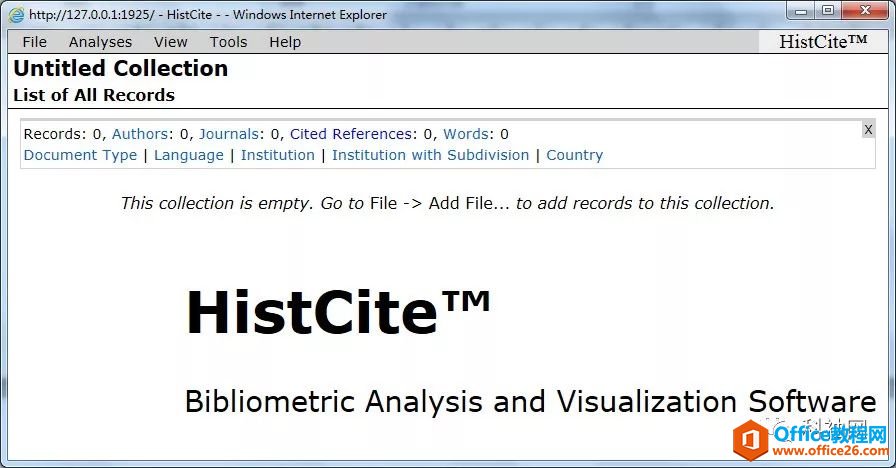 文献分析工具 引文分析软件 HistCite 使用教程