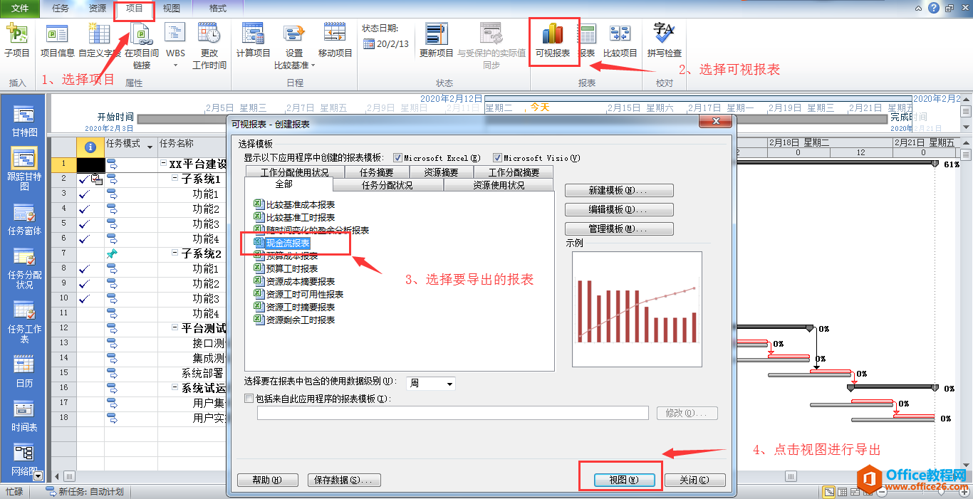 Project 项目情况汇总查看和导出实现教程