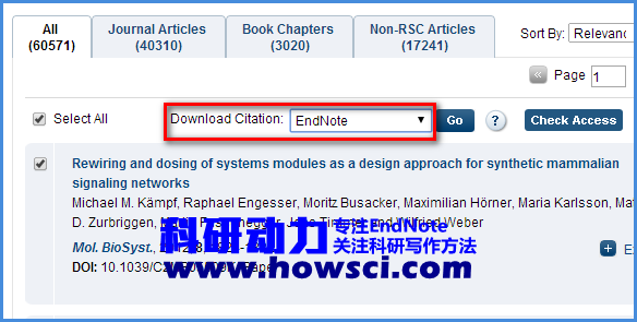 EndNote批量导入RSC文献的方法