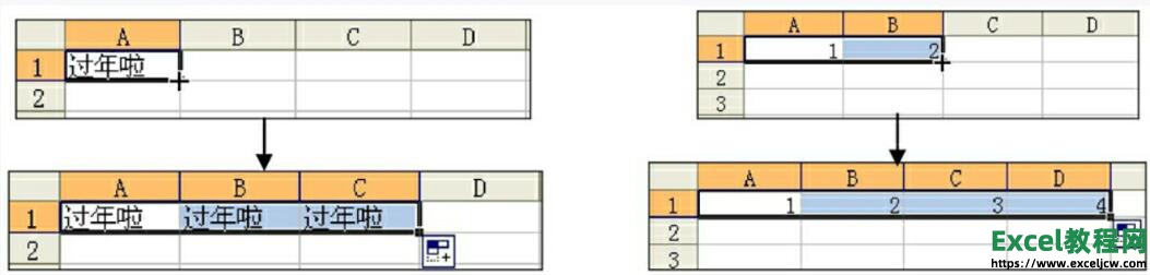 使用Excel2003的自动填充功能输入数据