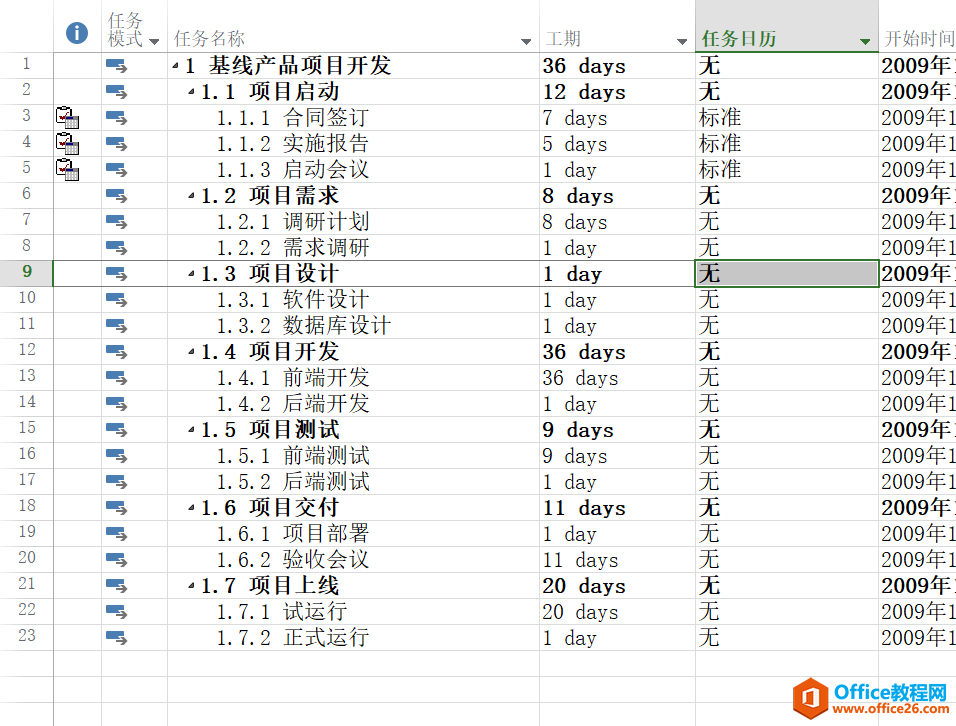 项目管理软件Project从入门到精通 | 任务列表多日历设置