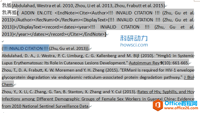 删除 EndNote 在 Word 中插入文献的链接