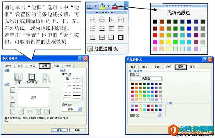 excel2003设置表格的边框和填充颜色