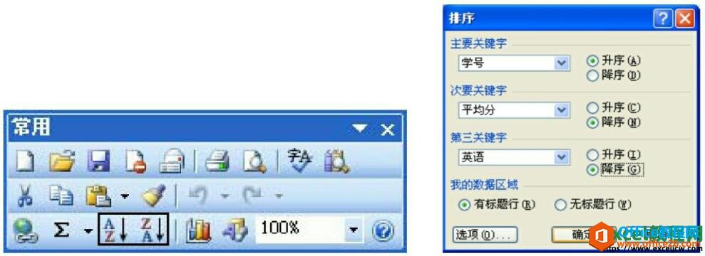 excel2003升序和降序的使用方法