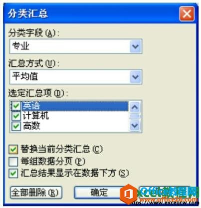 Excel2003表格中的分类汇总