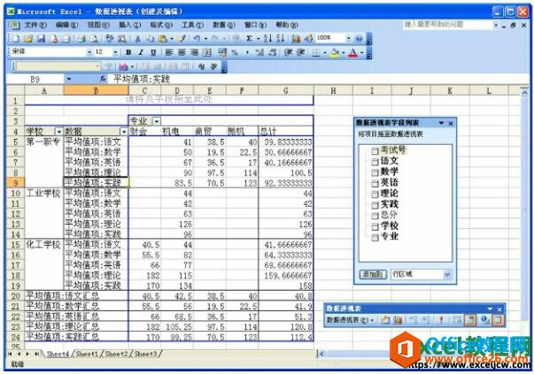 用excel数据透视表求平均值