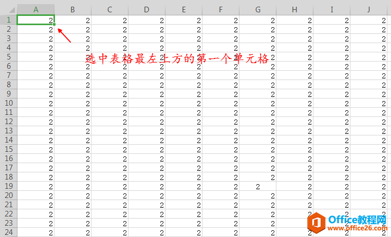 Excel表格很大时，怎样快速选取当前表格？