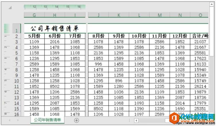 隐藏excel表格的空白区域