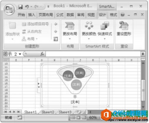 设置过SmartArt图形布局后的样式