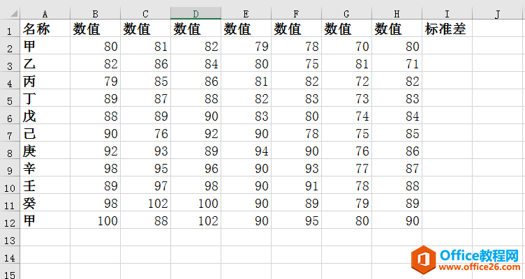 怎样利用Excel函数快速求出一组数据的标准差