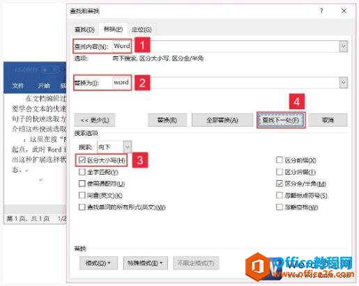 word2019查找和替换操作窗口