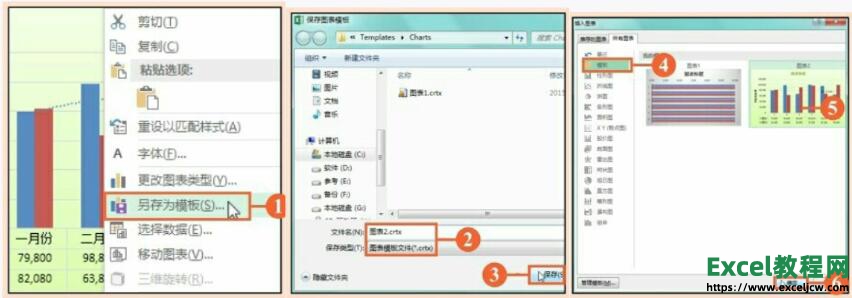 在excel2016中可以将图表保存为模板