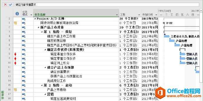 Project 如何显示大纲数字