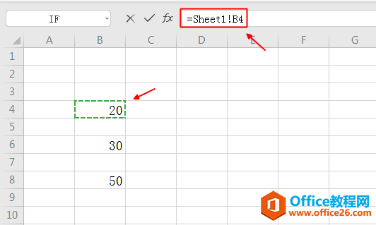 Excel中，把sheet1中的数据相加，结果自动显示在sheet2中