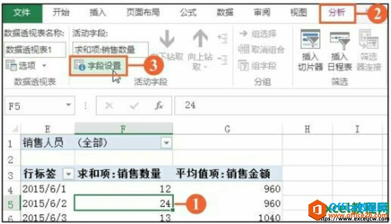 excel数据透视表中改变值的显示方式