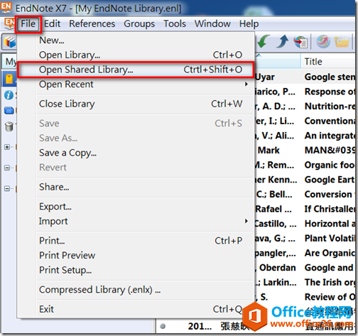 EndNote 7.2新增功能Share Library文献分享