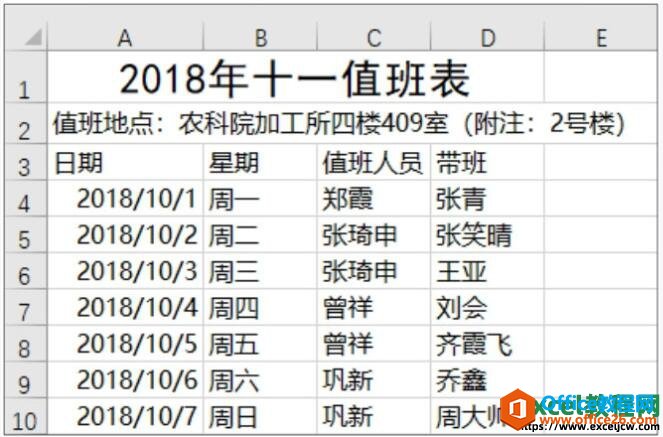 设置过文本格式后的excel表格效果