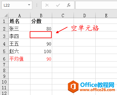 Excel中求平均值时要注意空单元格和0值单元格