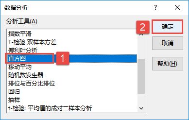 Excel 2019直方图分析图解