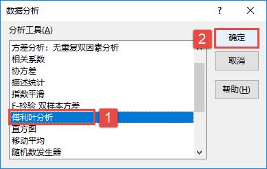 Excel 2019傅利叶分析图解